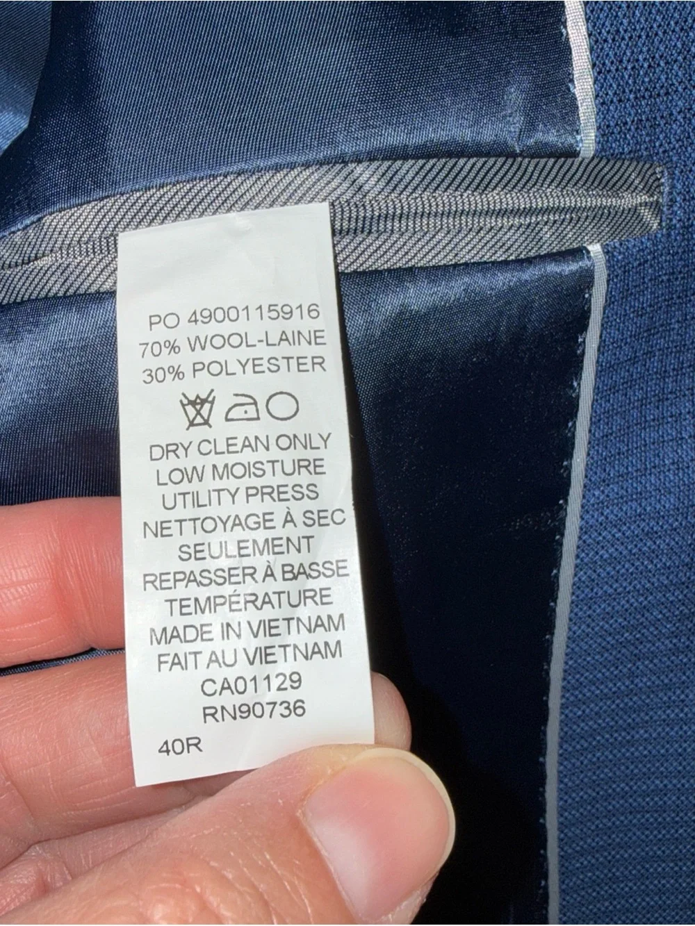 Calvin Klein slim fit Men's Blue Two-Button Blazer size 40R